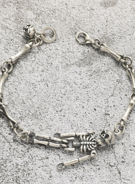 复古骷髅手链欧美夸张个性小众猎奇暗黑系哥特风朋克手环男女配饰