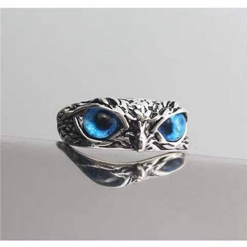 猫头鹰开口戒指设计小众动物猎奇男女指环复古气质情侣闺蜜配饰品