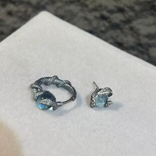 复古灵蛇美杜莎耳钉耳夹女亚文化小众朋克风潮流暗黑系辣妹耳环