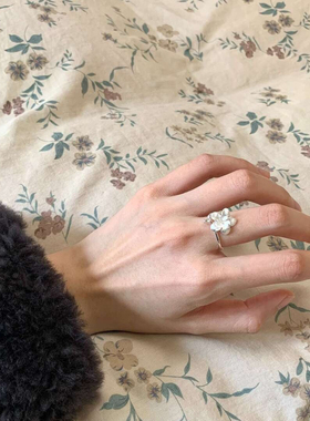 Vintage中古系列金色花朵巴洛克中古镶钻轻奢复古个性戒指