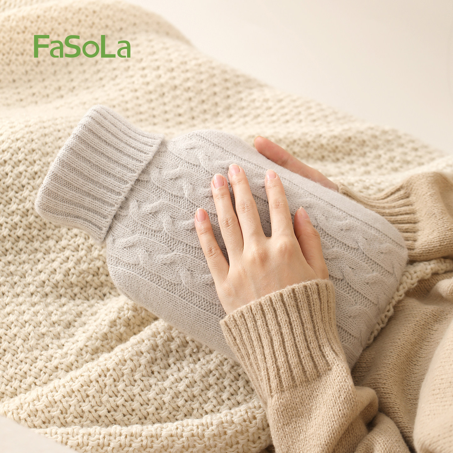 FaSoLa硅胶热水袋热敷注水款女生痛经敷肚子敷腰暖手宝被窝暖水袋