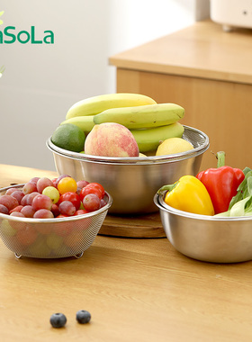 Stainless Steel Basin Vegetable Basket Kitchen