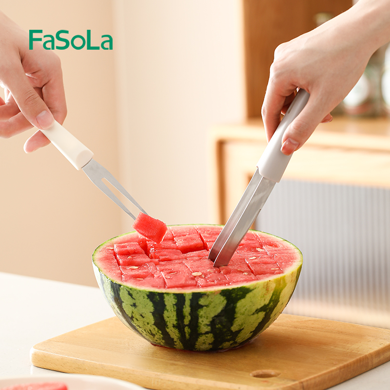 FaSoLa多功能水果切片器三合一家用开西瓜神器不锈钢水果刀分割器