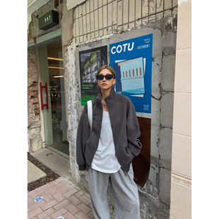 不咸cheese 秋冬立领拉链宽松卫衣秋冬廓型剪裁男女同款
