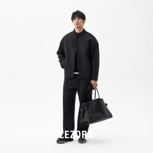 LEZORA三醋酸初剪羊毛立领夹克