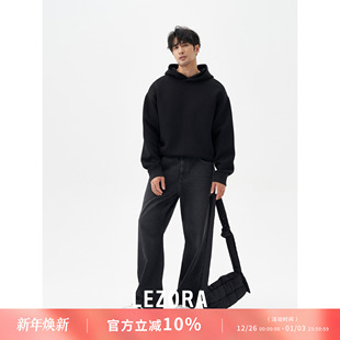 2021m改版 男 宽松直筒黑色牛仔裤 LEZORA土耳其进口14oz全棉丹宁