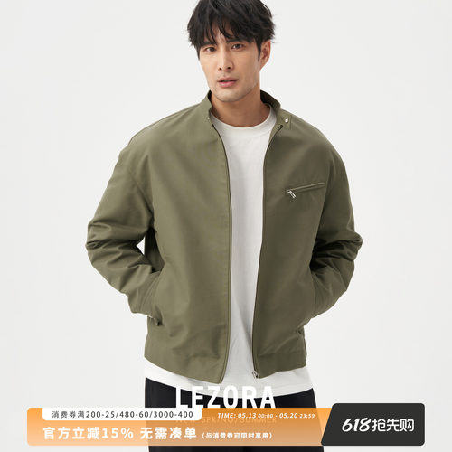 LEZORA色织高密棉立领底特律夹克