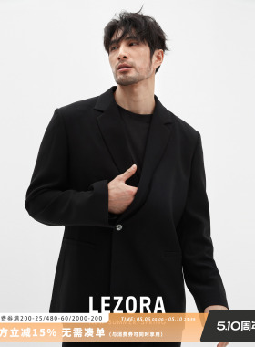 LEZORA高奢进口制平二重织75D三醋酸 不对称平驳领西服男西装宾霸