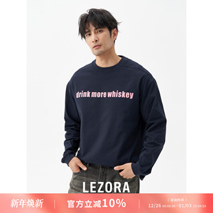 280g全棉植绒印花宽松长袖 LEZORA 同款 jil T恤男女 多喝牛奶