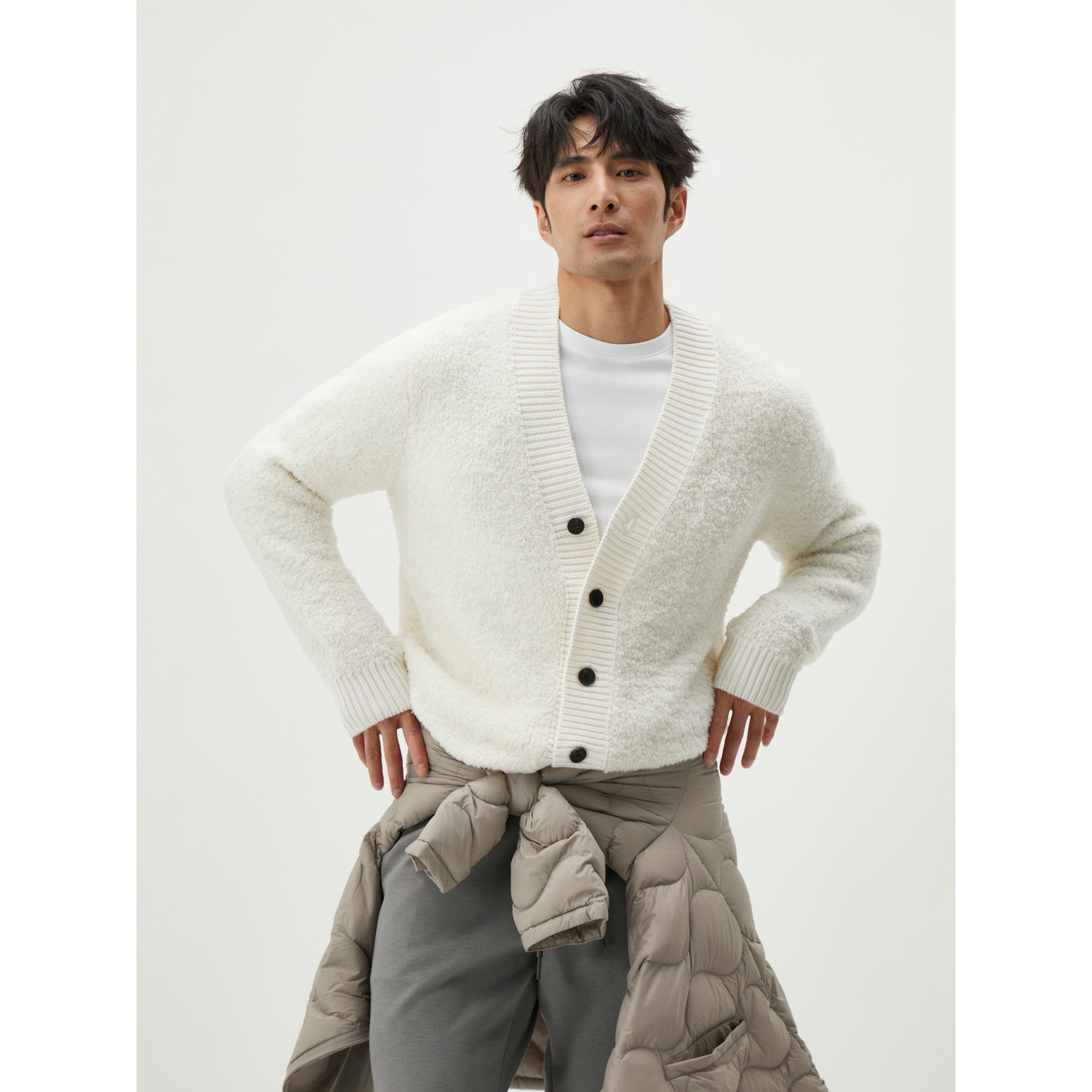 lezora毛衣圈圈纱开衫