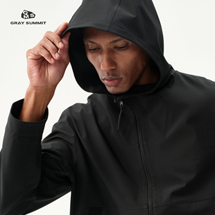 GRAY 石头 岛同款 料斜拉链软壳衣男 SUMMIT响尾蛇3L含膜防水透湿