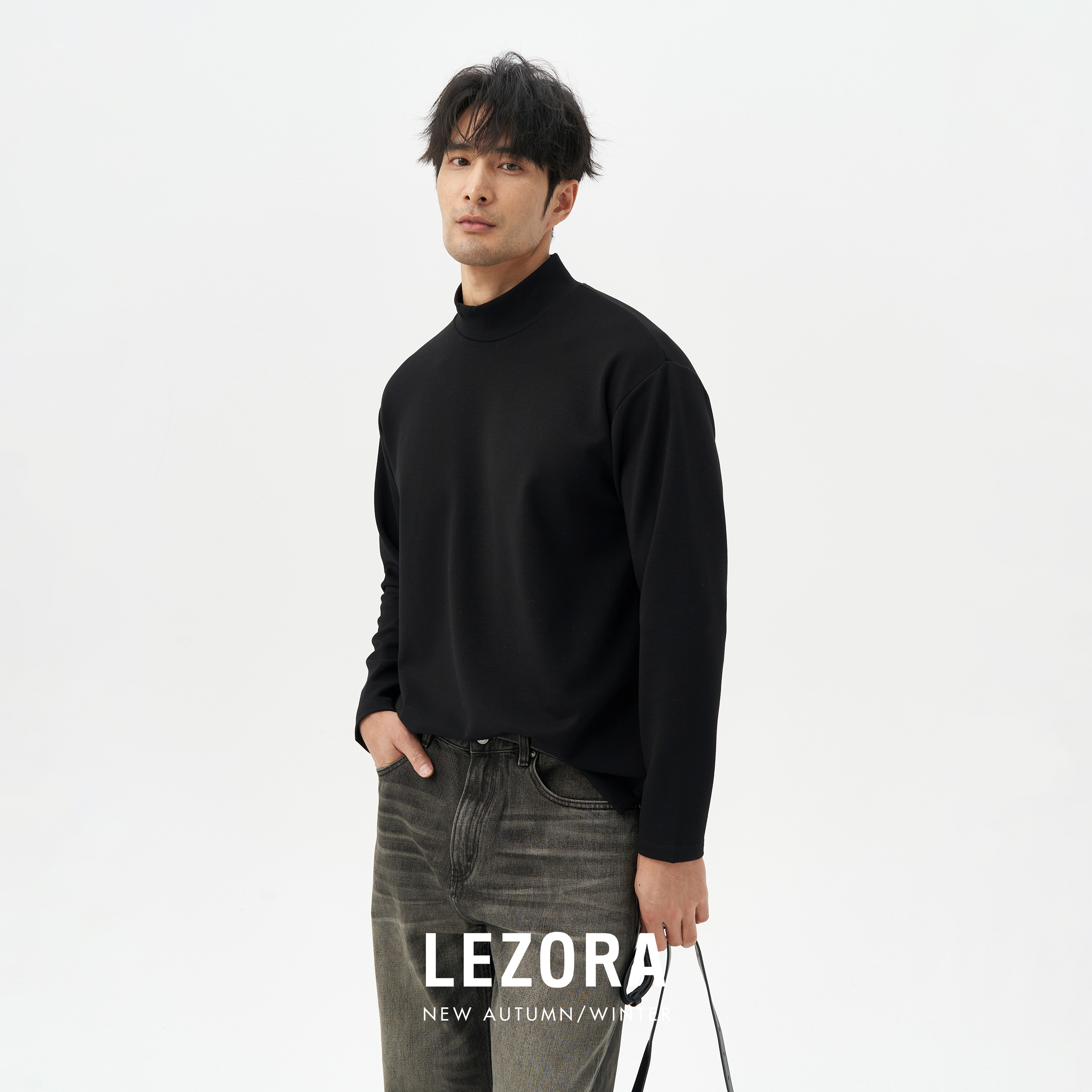 LEZORA微绒空气羊毛半高领T恤