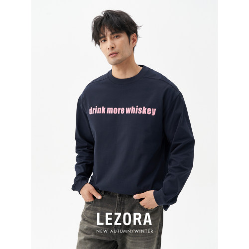 LEZORA植绒印花长袖T恤