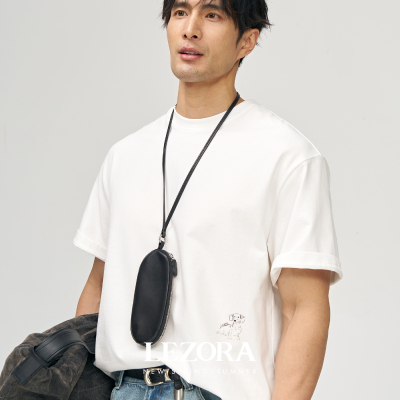 LEZORA柔绒奶油棉腊肠狗短袖T恤