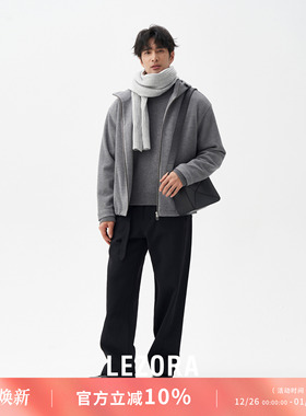 【限时特价】 Steady针织羊毛条绒 全拉链秋冬防风连帽夹克外套男