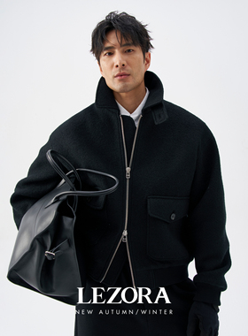 LEZORA厚款美丽奴羊毛A2！Steady圈圈羊毛蓬松秋冬翻领飞行夹克男