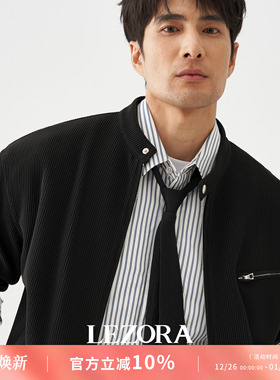 LEZORA日本定织褶皱面料 立领底特律夹克外套男秋Detroit Jacket