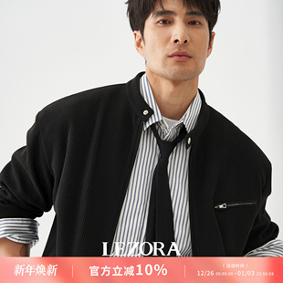 LEZORA日本定织褶皱面料 Jacket 立领底特律夹克外套男秋Detroit