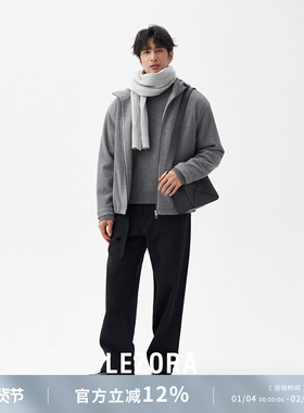 【限时特价】 Steady针织羊毛条绒 全拉链秋冬防风连帽夹克外套男