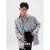 大口袋翻领中长款 冰川蓝防水斜纹布waterproof 风衣 限时特价