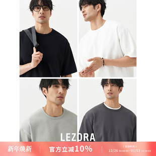 轻量速干抗皱宽松短袖 LEZORA 华夫格 win同款 T恤男女 进口Gold