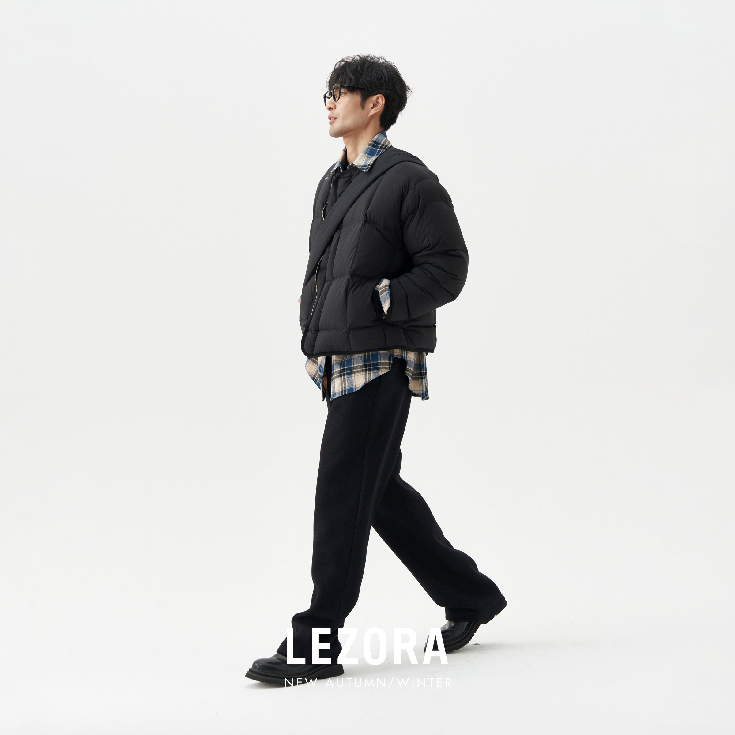 LEZORA加厚针织羊毛直筒休闲裤