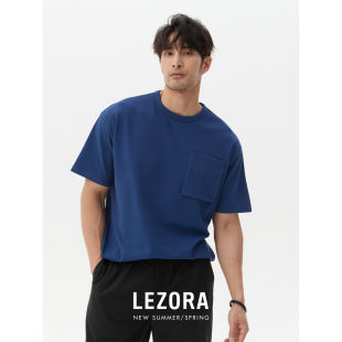 立体大口袋短袖 240g桑蚕丝混棉珠地棉 T恤男 基础真丝Tee LEZORA