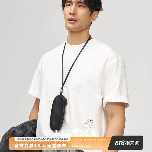 LEZORA柔绒奶油棉腊肠狗短袖T恤