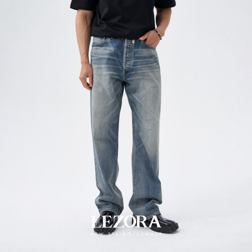 LEZORA赤耳丹宁复古直筒牛仔裤