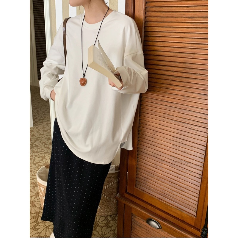 3th Morning 慵懒加分项 简约宽松休闲大版T恤打底衫ZY3556