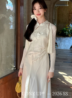 UONE-26年早春清冷精致新中式气质显瘦连衣裙