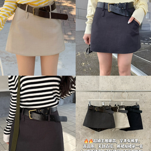 ZY GODDESS-冠十拿十补韩版简约高品质裙裤假两件半身裙(配腰带)