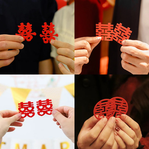 订婚领证拍照道具迷你手抛小喜字结婚摆拍氛围感神器婚礼全套工具