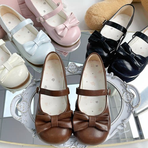 小圆饼浅口平跟lo鞋原创百搭