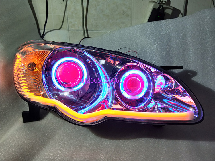 Xe máy Tianjian EN125 Hội nghị đèn pha tròn Refit Dual Light Lens Double Angel Eye Devil Eye Xenon Haila 5 - Đèn HID xe máy đèn xe lead