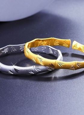 百搭竹节手镯女民族风气质个性创意节节高升手环ins小众简约手饰