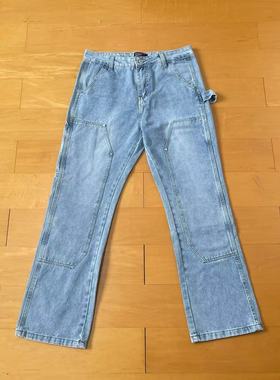 纯原顶板 ERD忧郁的富二代24SS工装伐木裤牛仔裤做旧洗水牛仔长裤