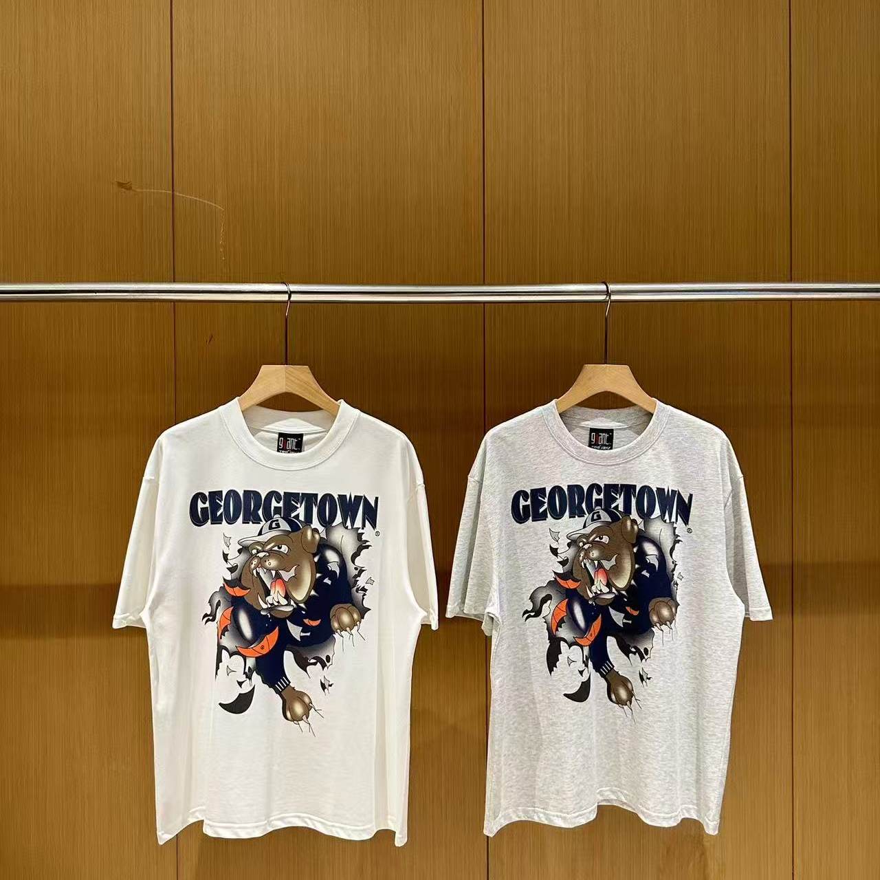 VINTAGE TEE美式夏季复古恶霸犬趣味印花短袖宽松休闲男女纯棉T恤