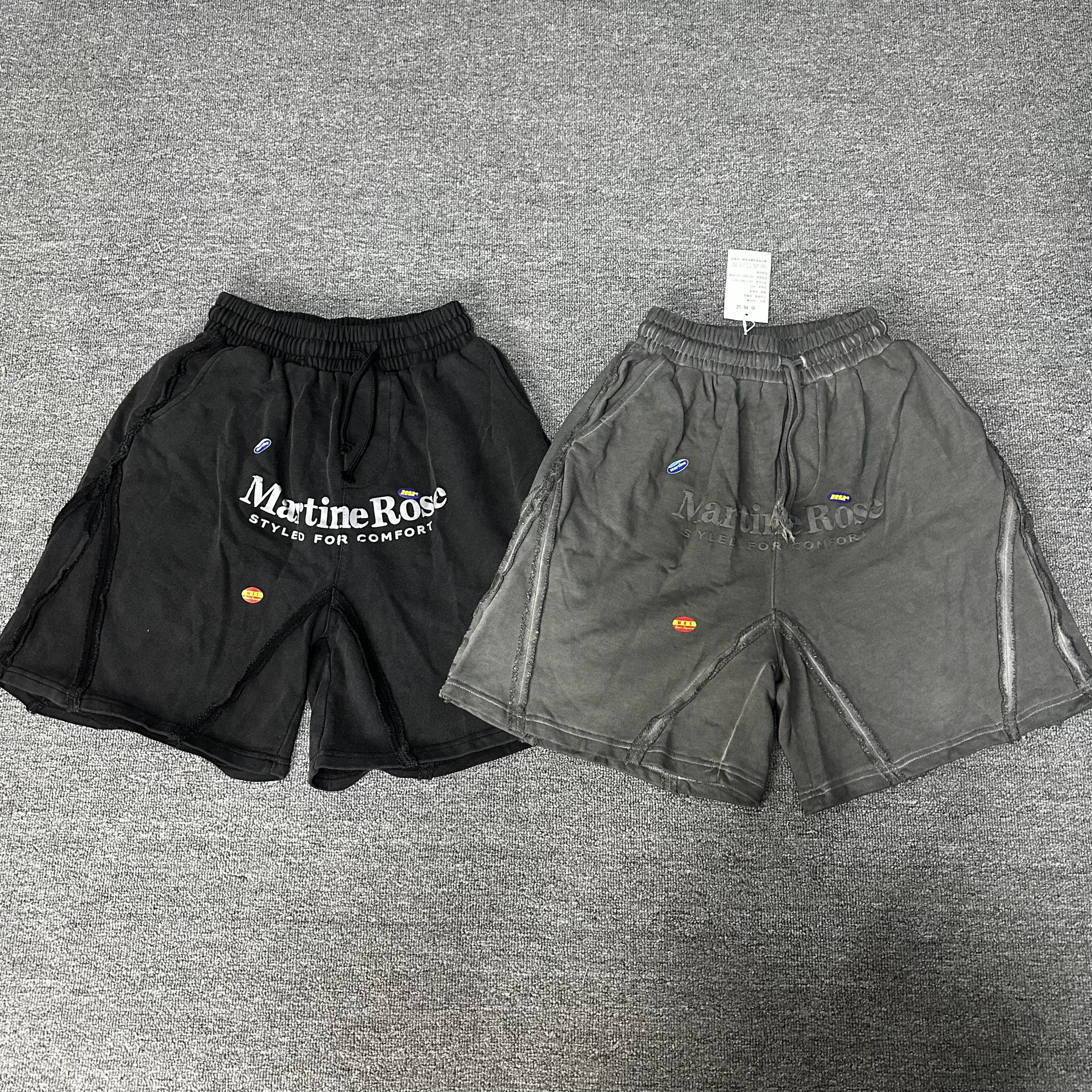 纯原版本Martine rose FW26夏季不规则水洗做旧重磅宽松男女短裤