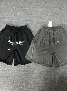 纯原版本Martine rose FW26夏季不规则水洗做旧重磅宽松男女短裤