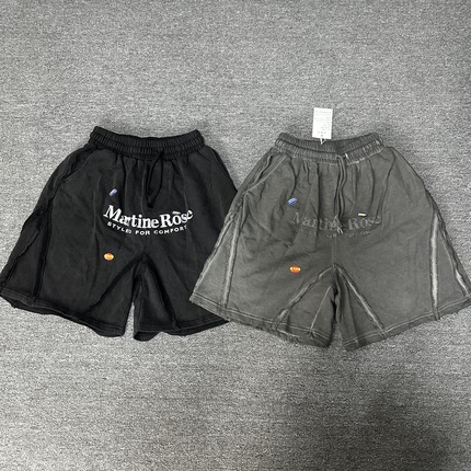 纯原版本Martine rose FW26夏季不规则水洗做旧重磅宽松男女短裤