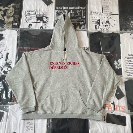 【纯原顶版】ERD忧郁的富二代基础标语帽衫宽松水洗破坏连帽卫衣