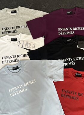 纯原顶板 ERD忧郁的富二代经典基础款纯棉圆领字母印花短袖T恤衫