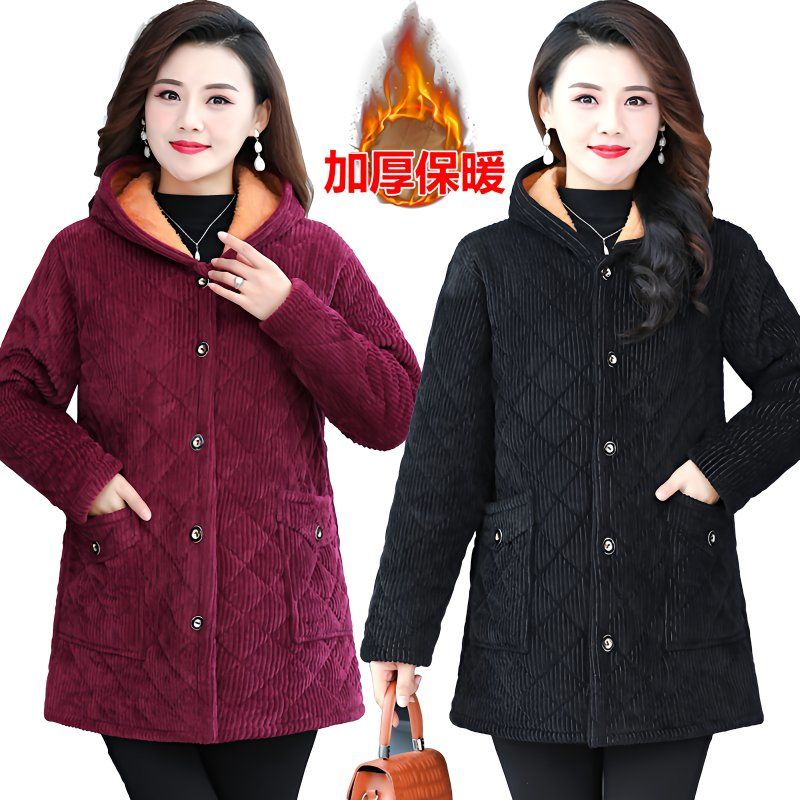 四川省服中老年棉衣时尚妈妈中长款加绒加厚棉衣外套大码棉袄外套