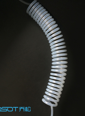 PFA弹簧软管 1/4规格 PFA伸缩管 酸碱类液体用PFA弹簧管PFA螺旋管