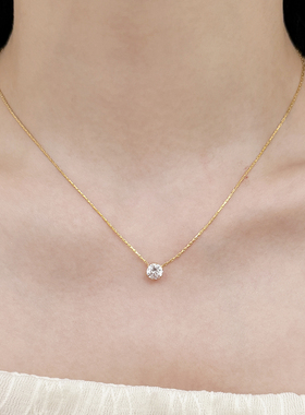 敲美！超闪！清冷感简约一颗钻隐形锁骨链女百搭气质小众钛钢项链