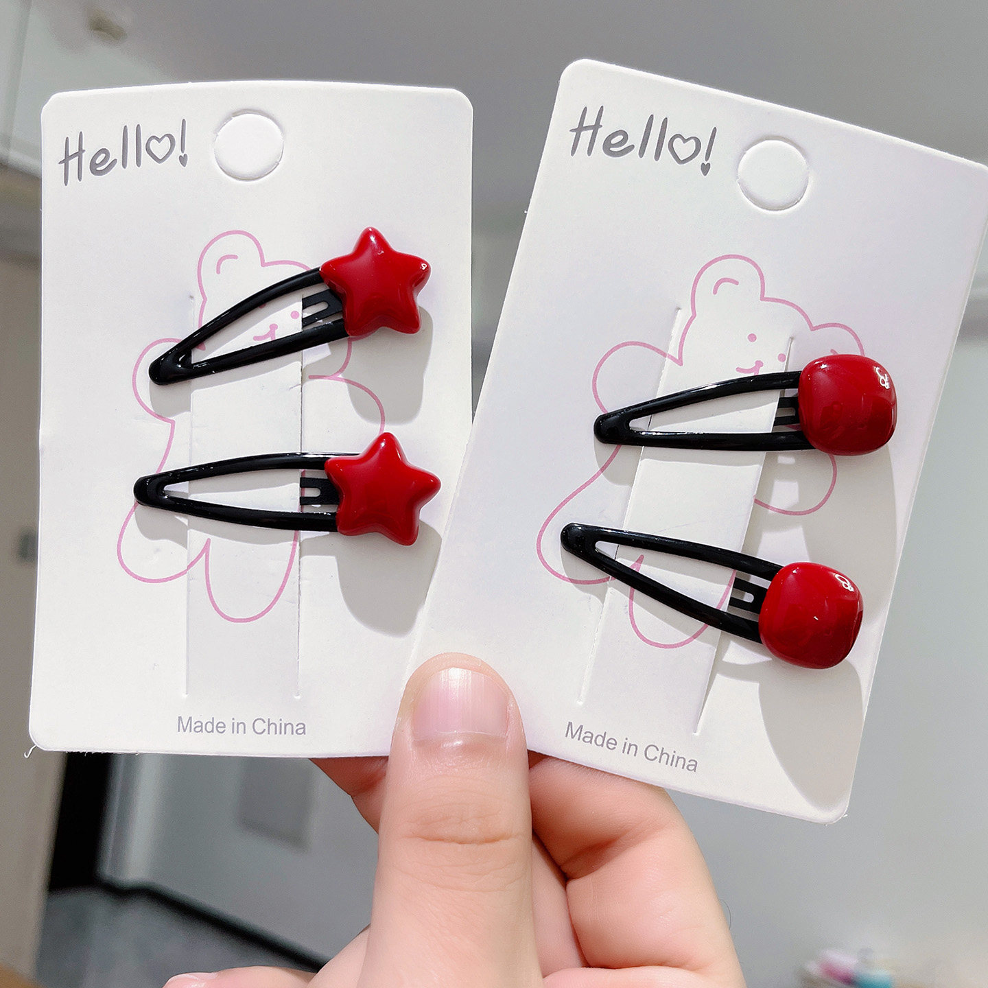 红色BB夹女童发夹儿童碎发夹宝宝发卡不伤发刘海夹女生可爱发饰