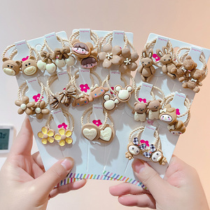 儿童发圈小女孩扎头发皮筋不伤发女童发绳奶咖大红宝宝头绳发饰