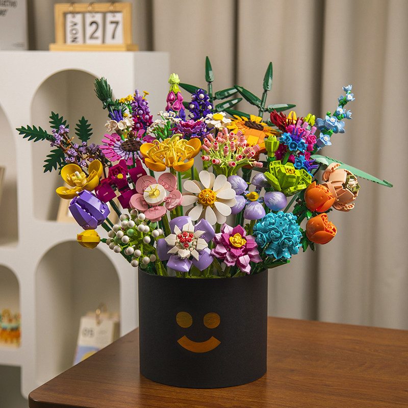 永生花中国积木花束拼装玩具图片