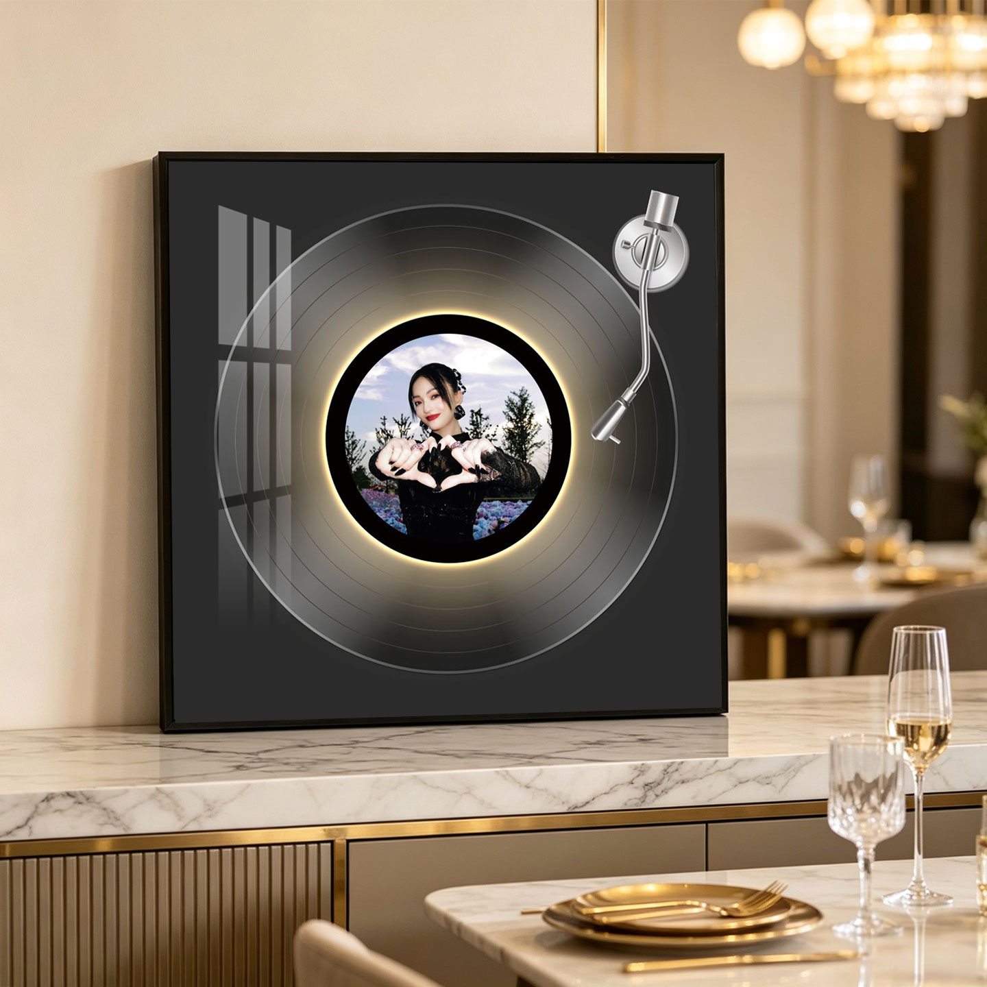 张韶涵专辑黑胶唱片装饰画蓝牙音响发光画客厅电视柜卧室桌面摆件